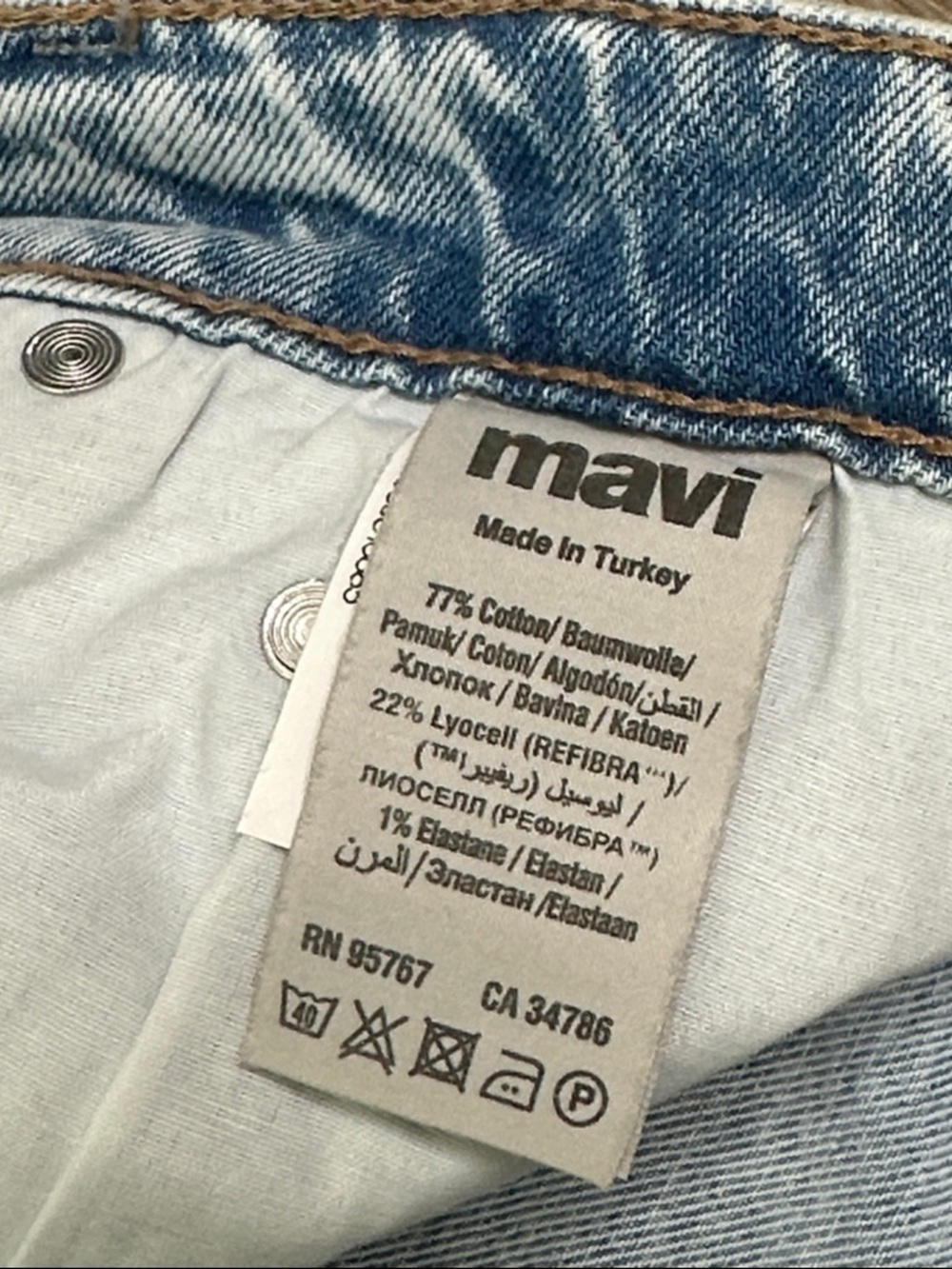 Mavi Marcus 31” Slim Straight Leg Stretch Light Wash Blue Jeans Size 34 - Picture 13 of 13